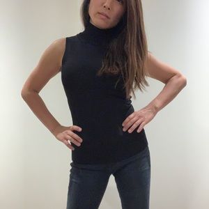 Michael Kors Black Sleeveless Turtleneck